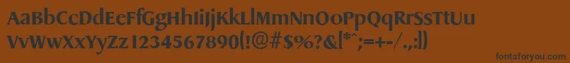 フォントDragonserialXboldRegular – 黒い文字が茶色の背景にあります