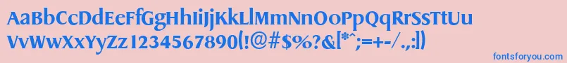 DragonserialXboldRegular-Schriftart – Blaue Schriften auf rosa Hintergrund