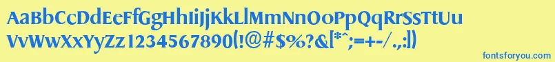 Шрифт DragonserialXboldRegular – синие шрифты на жёлтом фоне