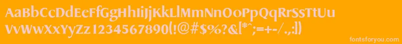フォントDragonserialXboldRegular – オレンジの背景にピンクのフォント