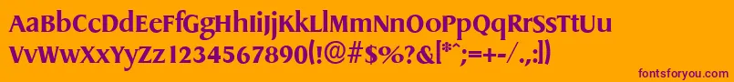 Police DragonserialXboldRegular – polices violettes sur fond orange