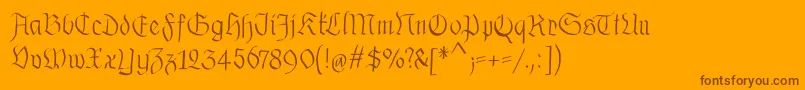 Mkalligfrax Font – Brown Fonts on Orange Background