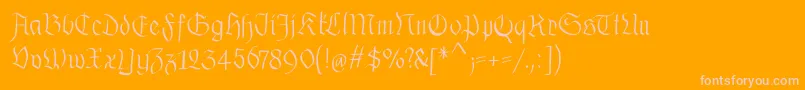 Mkalligfrax Font – Pink Fonts on Orange Background