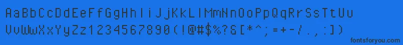 フォントPixeloperatormono – 黒い文字の青い背景