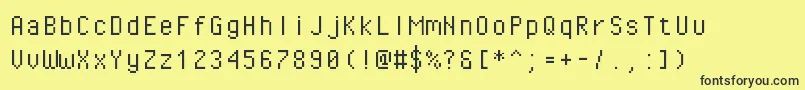 Pixeloperatormono Font – Black Fonts on Yellow Background