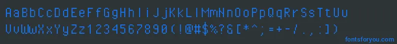 Pixeloperatormono Font – Blue Fonts on Black Background