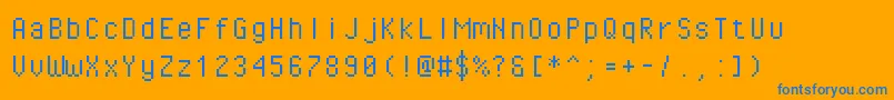 フォントPixeloperatormono – オレンジの背景に青い文字