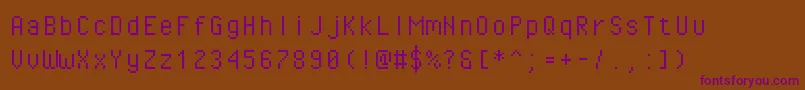 Pixeloperatormono Font – Purple Fonts on Brown Background