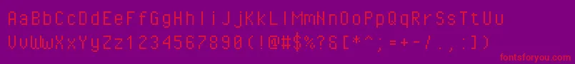Pixeloperatormono-fontti – punaiset fontit violetilla taustalla