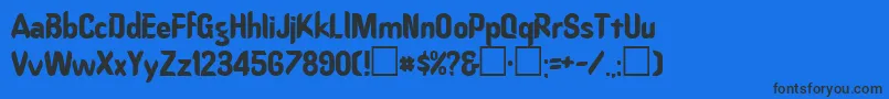フォントOregondryPlainRegular – 黒い文字の青い背景