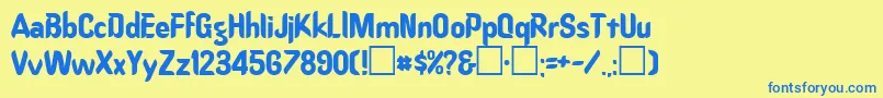 OregondryPlainRegular Font – Blue Fonts on Yellow Background