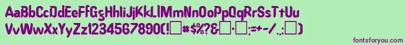 OregondryPlainRegular Font – Purple Fonts on Green Background