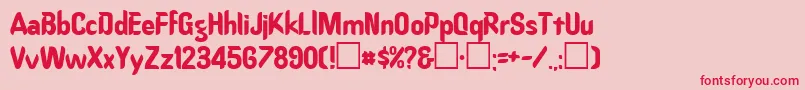 フォントOregondryPlainRegular – ピンクの背景に赤い文字