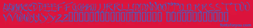 フォントQuasi – 赤い背景に青い文字
