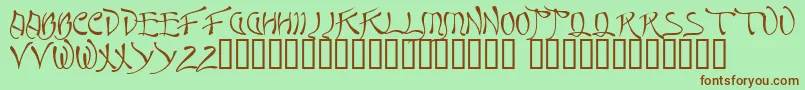 Quasi-fontti – ruskeat fontit vihreällä taustalla
