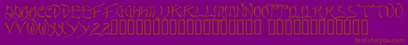 フォントQuasi – 紫色の背景に茶色のフォント
