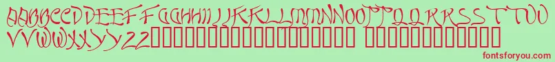 フォントQuasi – 赤い文字の緑の背景