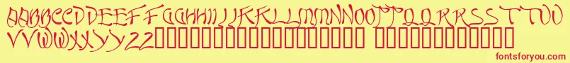 Quasi Font – Red Fonts on Yellow Background