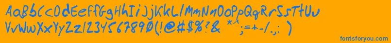 MessyBen Font – Blue Fonts on Orange Background