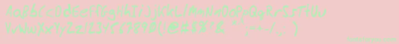 MessyBen Font – Green Fonts on Pink Background