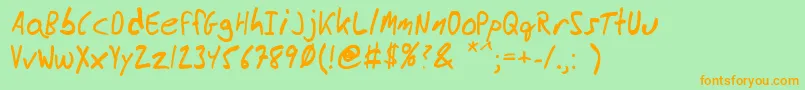 MessyBen Font – Orange Fonts on Green Background
