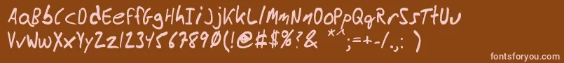 MessyBen Font – Pink Fonts on Brown Background