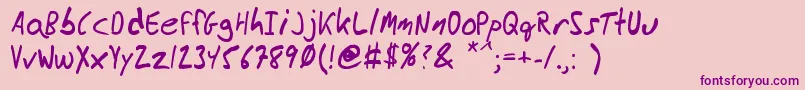 MessyBen Font – Purple Fonts on Pink Background