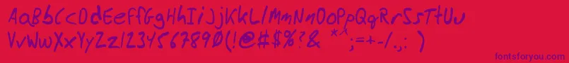 MessyBen Font – Purple Fonts on Red Background