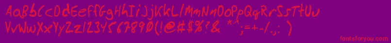 MessyBen Font – Red Fonts on Purple Background