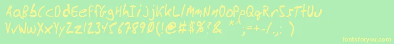 MessyBen Font – Yellow Fonts on Green Background