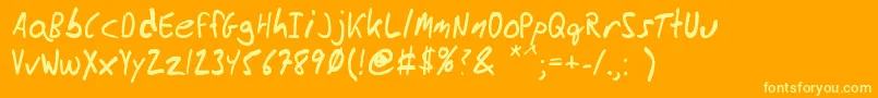 MessyBen Font – Yellow Fonts on Orange Background