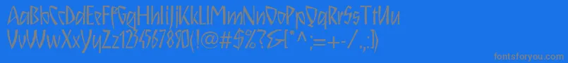 Schnitzll-fontti – harmaat kirjasimet sinisellä taustalla