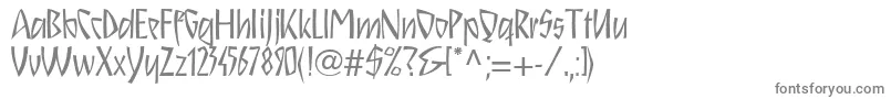 Schnitzll-fontti – harmaat kirjasimet valkoisella taustalla