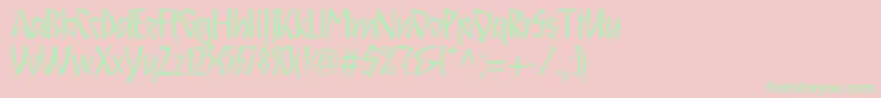 Schnitzll-fontti – vihreät fontit vaaleanpunaisella taustalla
