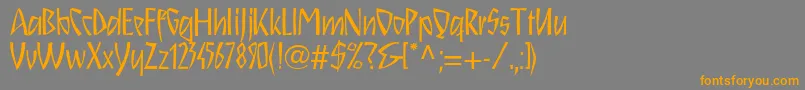 Schnitzll Font – Orange Fonts on Gray Background