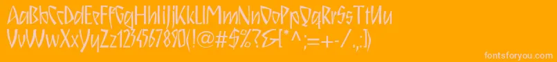 Schnitzll-Schriftart – Rosa Schriften auf orangefarbenem Hintergrund