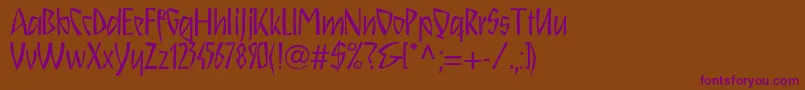 Schnitzll Font – Purple Fonts on Brown Background