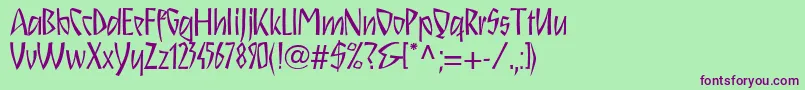 Шрифт Schnitzll – фиолетовые шрифты на зелёном фоне