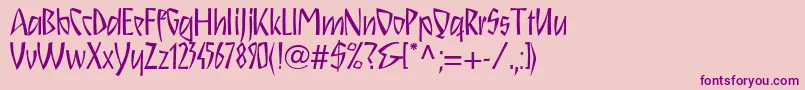 Schnitzll-Schriftart – Violette Schriften auf rosa Hintergrund