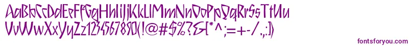 Schnitzll-Schriftart – Violette Schriften auf weißem Hintergrund