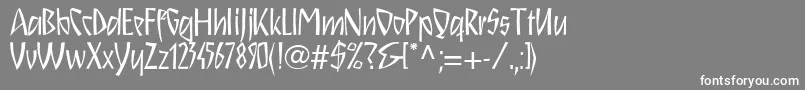 Schnitzll-Schriftart – Weiße Schriften auf grauem Hintergrund