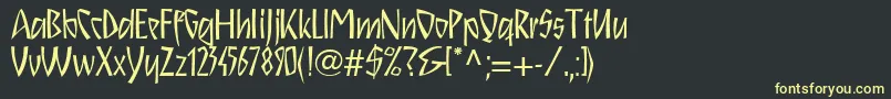 Schnitzll Font – Yellow Fonts on Black Background