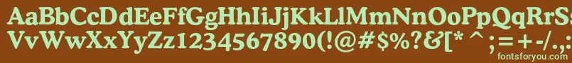 CooperlightcbtBold Font – Green Fonts on Brown Background
