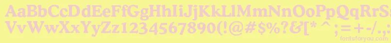 CooperlightcbtBold-fontti – vaaleanpunaiset fontit keltaisella taustalla