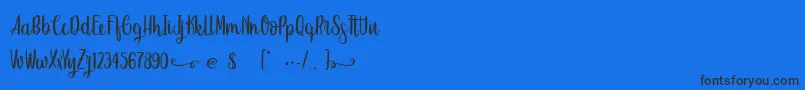 SweetHipster-Schriftart – Schwarze Schriften auf blauem Hintergrund