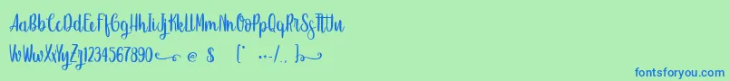 SweetHipster Font – Blue Fonts on Green Background