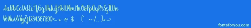 SweetHipster Font – Green Fonts on Blue Background