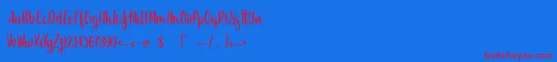 SweetHipster Font – Red Fonts on Blue Background