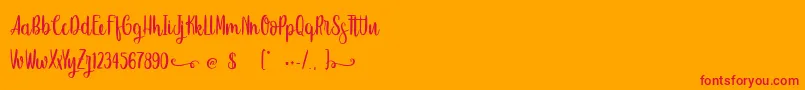 SweetHipster-Schriftart – Rote Schriften auf orangefarbenem Hintergrund