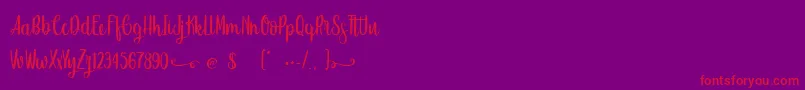 SweetHipster-Schriftart – Rote Schriften auf violettem Hintergrund